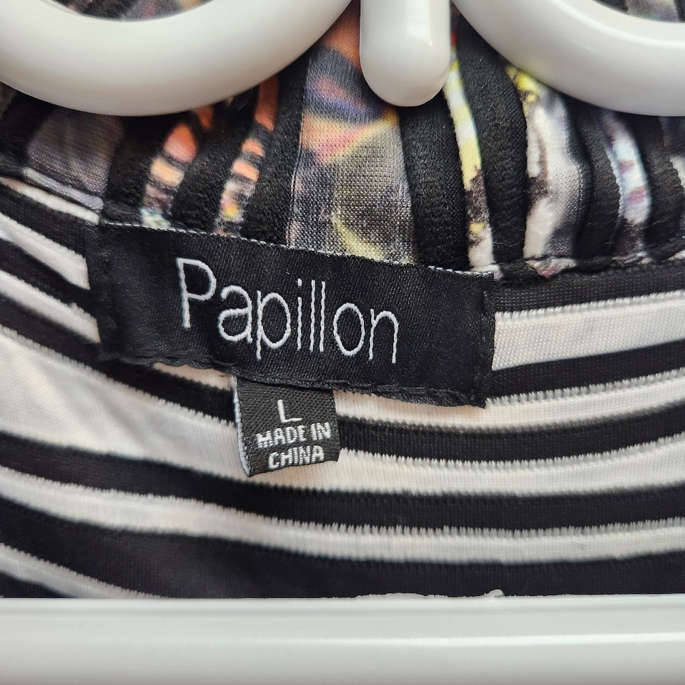 Papillon Multi-Color Striped Women's Coat Jacket - Picture 3 of 12